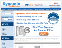 Tablet Screenshot of dynamicfilterstore.com